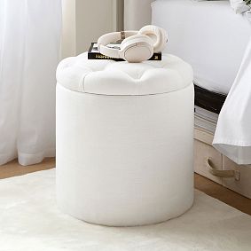 Tufted Round Storage Ottoman