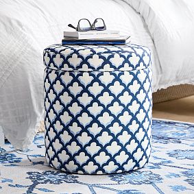 Roller Rabbit Round Storage Ottoman