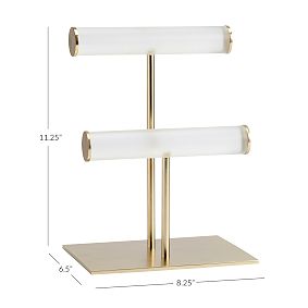 Ava Frosted Acrylic Double Bar Jewelry Stand