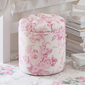 LoveShackFancy Tufted Round Storage Ottoman