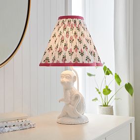 Roller Rabbit Rosebud Monkey Table Lamp (17")