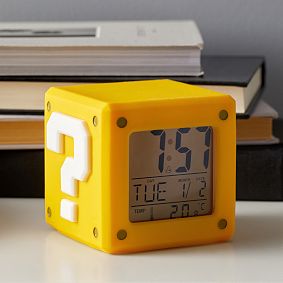 Super Mario™ Question Mark Block Light-Up Alarm Clock