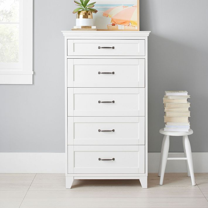 Hampton 5-Drawer Tall Dresser, Brushed Fog