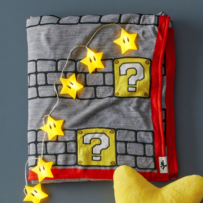 Super Mario™ Question Mark Block Throw | Pottery Barn Teen