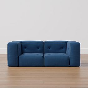 Cushy Piped Trim Loveseat Set (65")