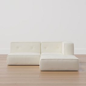Cushy Piped Trim Sectional Set (64")