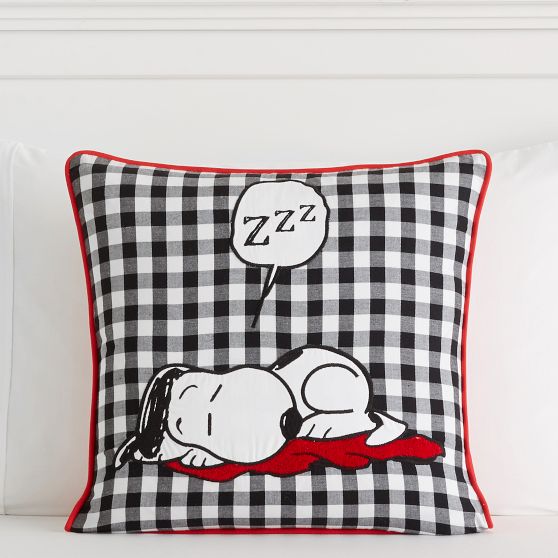 Peanuts® Sleepy Snoopy® Pillow Cover | Pottery Barn Teen
