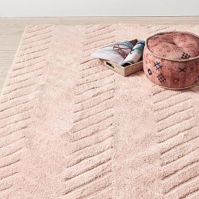 Plush Performance Chevron Rug - Blush