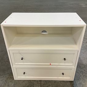 Open Box: Stack Me Up 2-Drawer Bookcase without Base (30") - Simply White, Brushed Brass