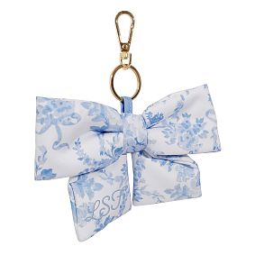 LoveShackFancy Blue Damask Bow Bag Charm