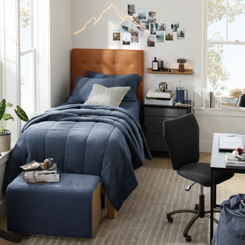 Modern Navy Dorm Room