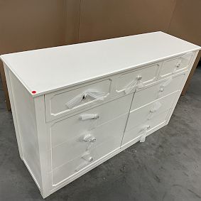 Open Box: Auburn 9-Drawer Grand Dresser (64"W x 19"D) - Simply White, Gold