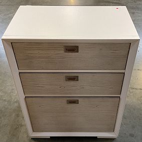 Open Box: Callum 3-Drawer Storage Cabinet Only (25") - Weathered White/Simply White