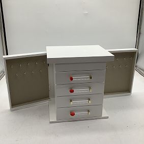 Open Box: Elle Lacquer Jewelry Box Tower - White