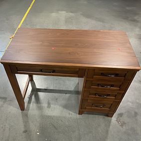 Open Box: Hampton Single Pedestal Storage Desk (40") - Dark Walnut