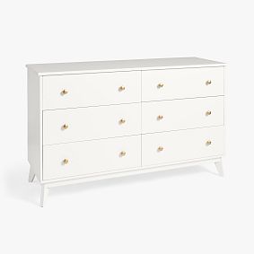 Open Box: Keaton 6-Drawer Wide Dresser (56"W x 19"D) - Simply White