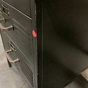 Open Box: Locker Double Pedestal Smart Storage Desk (64") - Industrial Black Metal