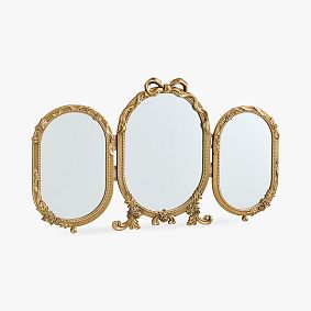 Open Box: LoveShackFancy Trifold Vanity Mirror (43" x 24") - Gold