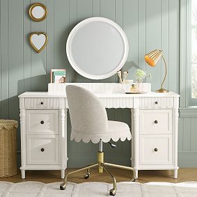Chris Loves Julia Scallop Storage Vanity Desk (65")