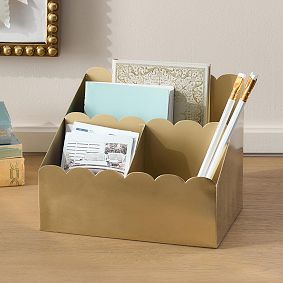 Gold Scallop Desktop Organizer