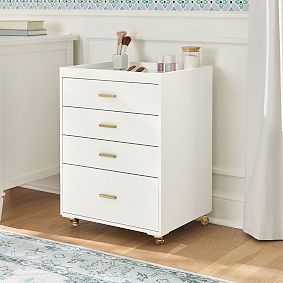 Glam Wide Storage Rolling Cart