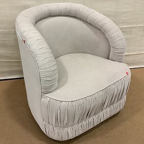 Open Box: Ruched Swivel Lounge Chair - Chenille Blush