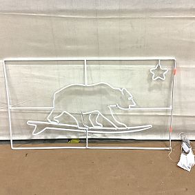 Open Box: Surfing Bear Neon Wall Light - White