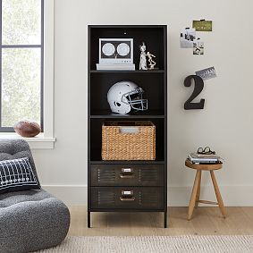 Locker Bookcase with Storage Drawers (24")