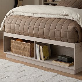 Stack Me Up Platform Storage Bed &amp; Cubby Bookcase Tower Set