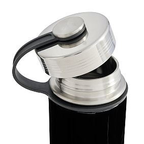 Solid Black Backpack and Solid Black Slim Water Bottle Bundle