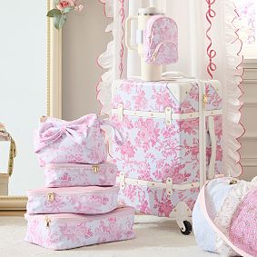 LoveShackFancy Pink Damask Mini Water Bottle Backpack