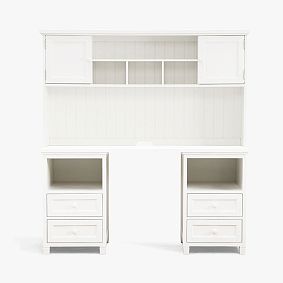 Beadboard Smart Storage Hutch Desk (59.5")