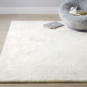 Open Box: Washable Faux-Bunny Fur Rug, 5' x 8' - Powdered Blush