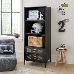 Locker Bookcase with Storage Drawers (24")