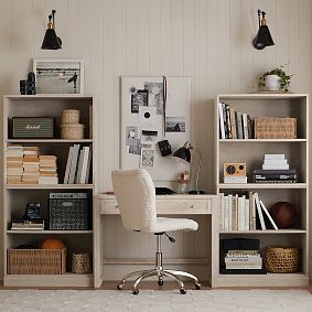 Stack Me Up Writing Desk &amp; Bookcase with Cubbies Set (100")