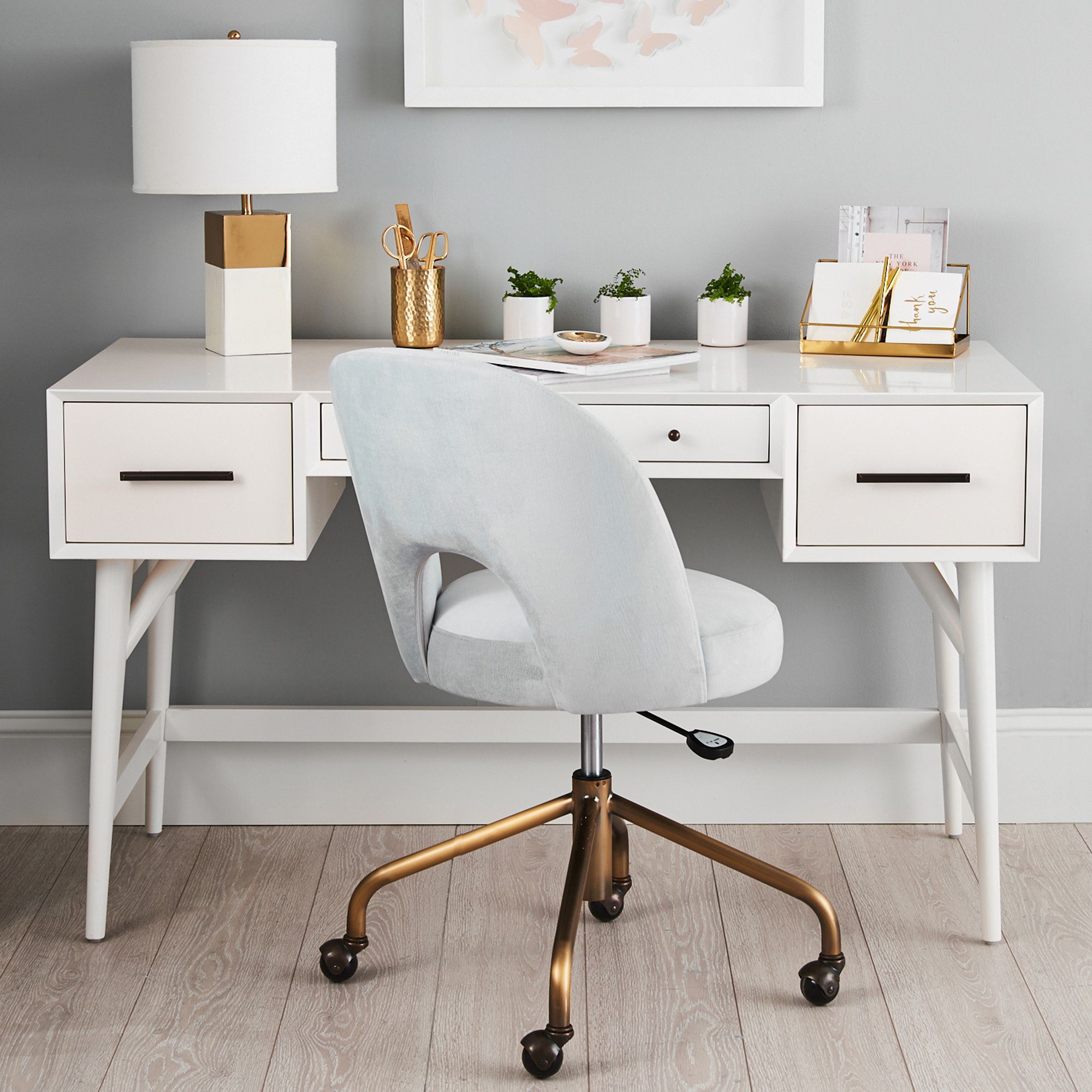 west elm x pbt Mid-Century Storage Desk (52"w x 24"d) by Pottery Barn Teen