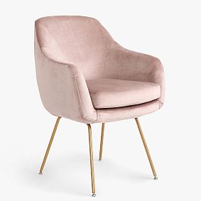 Open Box:  Lustre Velvet Dusty Blush Baylor Stationary Desk Chair