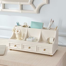 AERIN Bamboo Desktop Beauty Organizer