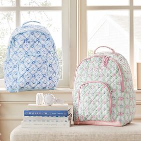 Hill House Home Quilted Gear-Up Backpack, Pink/Green
