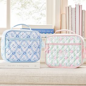 Hill House Home Quilted Cold Pack Lunch Box, Pink/Green