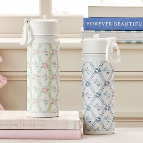 Slim Hill House Blue Trellis Water Bottle