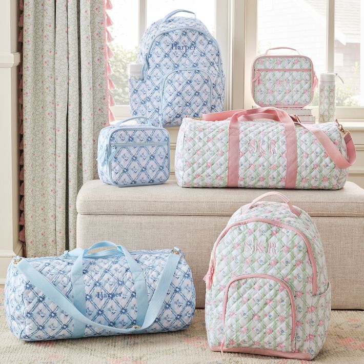 Hill House Home Quilted Gear-Up Backpack, Blue/Green | Pottery