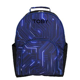 Gear-Up Glow in the Dark Circuit Map Large Backpack and Lunch Box Bundle, Set of 2