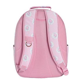 Gear-Up Pink Floral Pinstripes Large Backpack and Lunch Box Bundle, Set of 2