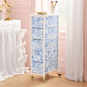 LoveShackFancy Rolling 5-Drawer Cart (9.5"x35")