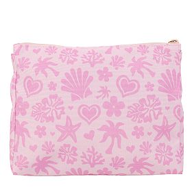 Pink Palm Puff Accessories Pouch