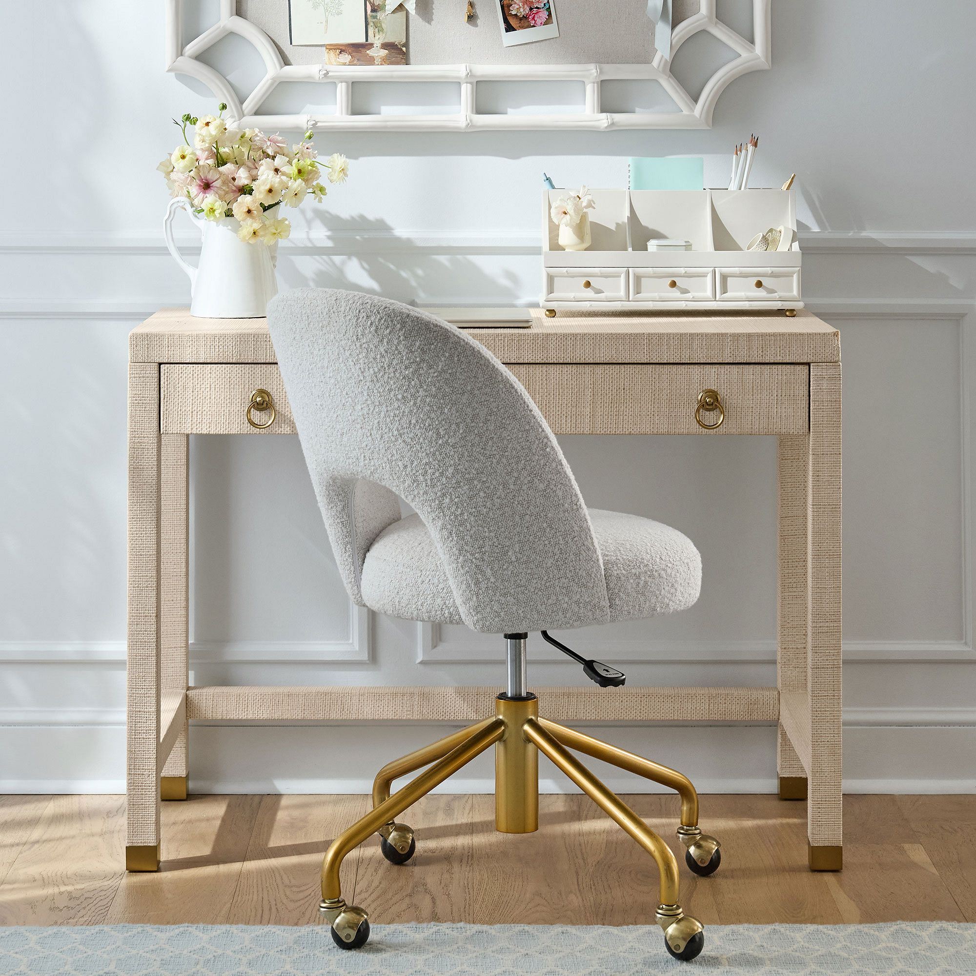 AERIN Raffia Writing Desk (40"w x 18"d) by Pottery Barn Teen