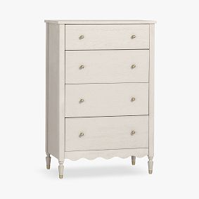 Open Box: Camille Tall Chest of 4 Drawers (31.5"W x 18.5"D) - Bleached Bone