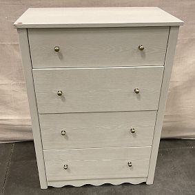 Open Box: Camille Tall Chest of 4 Drawers (31.5"W x 18.5"D) - Bleached Bone