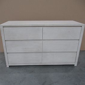 Open Box: Costa 6-Drawer Wide Dresser (56"W x 19"D) - Weathered White